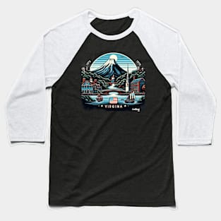 Virginia's Colonial Charm: Blue Ridge - American Vintage Retro style USA State Baseball T-Shirt